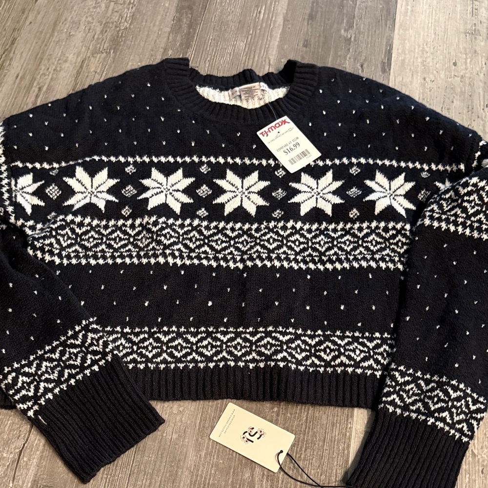 Black & White Fair Isle Knit Sweater